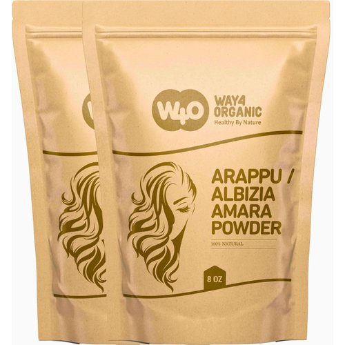Arappu/Albizia Amara Powder 8 Oz(2 Pack), Natural Shampoo & Conditioner for hair repair, Scalp Care, Haircare, Prevents Dandruff, Damaged Hair Treatment, Hair Growth Products Men & Women -Way4Organic