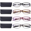 DOOViC 4 Pack Computer Reading Glasses Blue Light Blocking Anti Eyestrain Flexible Lightweight Readers for Women Men 3.5 Strength