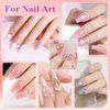 12000 Pcs Nails Art Flat Back Pearls Kits, 1 Box of Beige Half Round Pearls and 1 Box of White Flat-Back Pearls with Pickup Pencil and Tweezer for Home DIY Nail Art, Face Makeup, Craft and Salon Use