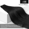 Sunny Sew in Hair Extensions Real Human Hair Black for Women Weft Hair Extensions Human Hair Jet Black Sew in Extensions Human Hair Invisible Hair Extensions Weft One Bundle 16Inch 100G