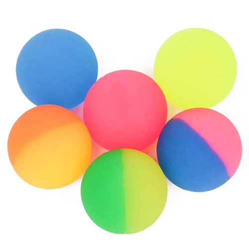 PROLOSO 2.3" Bouncy Balls Glow in The Dark High Bouncing Rubber Ball Bright Pet Toys Pack of 6