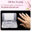 NOVO OVO Duck Feet Nail Tips, Extra Short Full Cover for Press On Acrylic, Extra Short Clear Full Coverage Thick Flare Y2K Wide French Soft Gel Fake False Nail Extension x 12 Sizes in Box 120 pcs