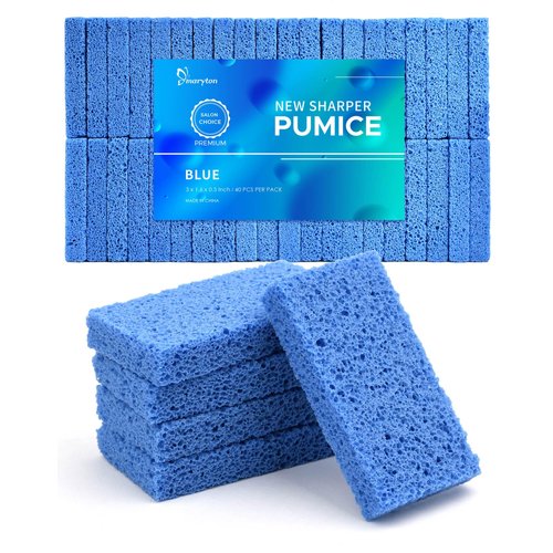 Maryton New Sharper Pumice, Professional Pedicure Tools Foot Scrubber Salon Disposable Pumice Stone Callus Remover for Feet, 40Pcs (Blue)