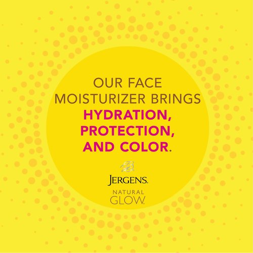 Jergens Natural Glow Self Tanner Face Moisturizer, SPF 20 Facial Sunscreen, Medium to Deep Skin Tone, Sunless Tanning, Oil Free, Broad Spectrum Protection UVA and UVB, 2 oz (Packaging May Vary)