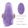 Kalisa Long Silky Straight Purple Wig Synthetic Lavender Purple Lace Frontal Wig Hair-Replacement Wigs Heat Resistant Fiber Glueless Wig for Women
