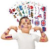 Generic British Temporary Tattoos Birthday Party Supplies Favors Decorations Super Cute 96PCS Fake Tattoos Stickers for Boys Girls School Classroom Rewards Gifts Ideal Halloween