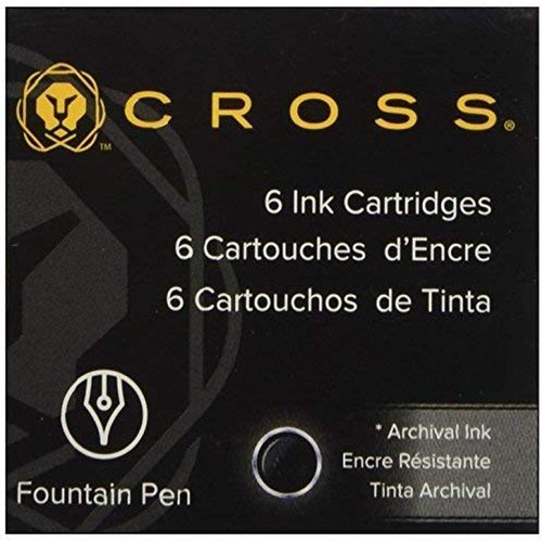 Cross Fountain Pen Ink Cartridge - Black (six per card)