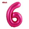 40 Inch Hot Pink Crown Number 6 Balloons ，6th Children's Birthday Party Balloons Deorations Supplies，Giant Big Foil Mylar Numbers 6 Balloons (Hot Pink 6)