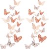 72 Pieces 3D Butterfly Wall Decals Sticker Wall Decal Decor Art Decorations Sticker Set 3 Sizes for Room Home Nursery Classroom Offices Kids Girl Boy Bedroom Bathroom Living Room Decor (Rose Gold)