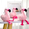 Jexine 9 Pieces Mini Stuffed Plush Toys Plush Stuffed Doll Cute Small Stuffed Animal Toy Hanging Ornaments Party Supplies Favors for Gifts Hawaiian Summer Beach Luau Party 5 Inch(Flamingo)