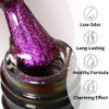 Firedeep 9D Cat Eye Gel Nail Polish 16ml Galaxy Deep Purple Chameleon Gel Polish LED/UV Soak Off Nail Polish Kit with Magnet