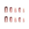 BAOYAALIN Brown Press on Nails Medium Long Square Fake Nails with Design Gel Glue on Nails for Women Girls Full Cover Acrylic False Stick on Nail Manicure for Wedding 24Pcs