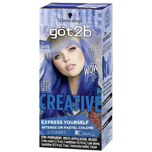 Got2b Creative Semi-Permanent Hair Color, 095 Electric Blue