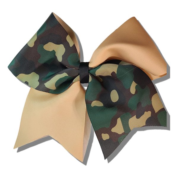 Cheer Bows Khaki Camo Camouflage Military Support Hair Bow