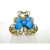 Medium butterfly flower jeweled antique bronze hair claw clip (Primary color: Red)