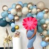 Dusty Blue Balloon Set, 60Pcs 12 Inch Slate Baby Blue White Sand Latex Balloon with Metallic Confetti Champagne Gold Helium Balloons for Birthday Party Baby Bridal Shower Boho Decortaions Supplies