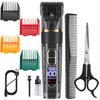 Professional Hair Clippers for Men,Barber Clippers for Hair Cutting,IPX7 Waterproof Hair Trimmers Cordless for Men Beard Trimmer,Wireless LCD Display Haircut Grooming Kit