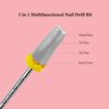 BITNBITH 5 in 1 Nail Drill Bits, 3/32”Professional Carbide Drill Bits for Nails Multifunction Bit, Fast Remove Acrylic Hard Gel Cuticle Nail Efile Bit Manicure Pedicure,Two Way Rotate,Extra Fine