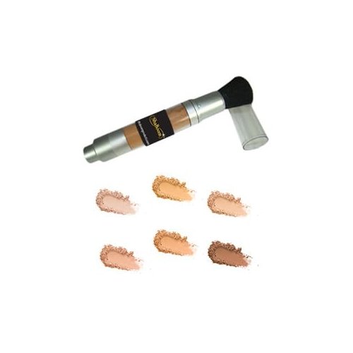 ShaBoom Beauty Mineral Foundation Loose Powder Makeup SPF 15 Sunscreen, Oil Free Talc Free Paraben Free Cruelty Free, Natural Lightweight Coverage for All Skin Types (Wand Applicator)