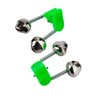 luzen 24Pcs Fishing Rod Alarm Dual Alert Bells Clip on Fishing Rod Bells Twin Bells Fishing Bells Fishing Accessory, Green
