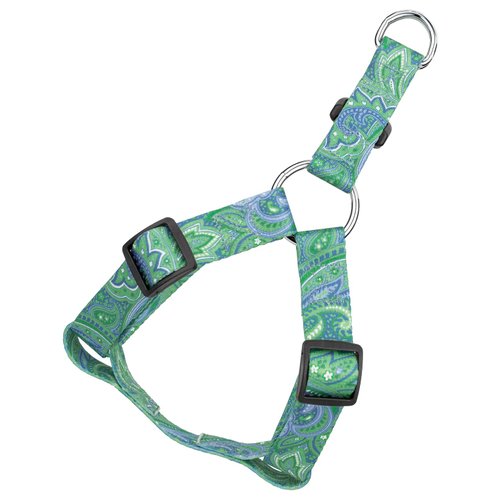 Country Brook Petz - Green Paisley Step-in Dog Harness - Paisley Collection with 5 Classy Designs (1 Inch, Medium)