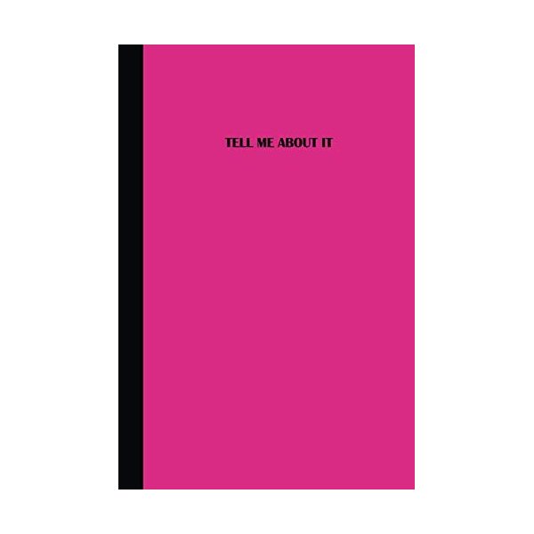 Journal: Tell me about it (Pink and Black) 6x9 - DOT JOURNAL - Journal with dot grid paper - dotted pages with light grey dots