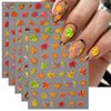 IDDFEVE Embossed Fall Nail Art Stickers, 5D Thanksgiving Day Nail Decals, Self-Adhesive Maple for DIY Autumn Nail Supplies Decoration(5 Sheets)