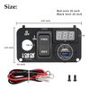 10L0L Golf Cart Key Switch Console Plate Panel for EZGO TXT PDS 2003-up Electric, Equipted Forward Reverse Switch & LED Digital Voltmeter & 12V 3.0 Fast Charger Dual USB Socket
