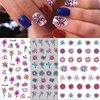 3 Sheets 4th of July Nail Stickers Patriotic Nail Decals Embossed 5D Firework Pattern Nail Art Stickers Memorial Day Red Blue Nail Design Supplies Independence Day Nail Decoration for Women Girls