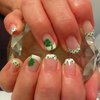 St Patrick's Day Nails Press On Nails Short Square French Tips Fake Nails Irish Lucky Shamrocks Design St Patrick's Day Full Cover False Nails for Women Girls