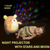 Baby Sleep Soother Happy Bear - Toddler Portable Sound Machine with Night Light Projector - Plush Toy Crib Soother with Music and Lights to Aid Sleep for Newborn