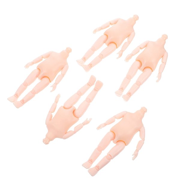 EXCEART Moveable Jointed Doll 6pcs Body Nude Naked Body Soldier Male Dolls Artist Drawing Manikin Action Figure Toys Joint Doll DIY Doll Accessory