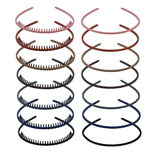 Naturahand 14 Pcs Colorful Teeth Teeth Headbands For Women Non Slip Pigtail Skinny Hair Comb Thin Plastic Hair Bands Hair Accessories For Girls Kids Teens 7 Colors