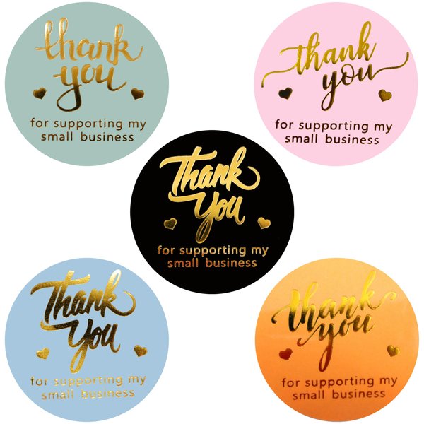 800 Pcs Thank You Stickers, 1.5 Inch Thank You Stickers for Small Business, Self-Adhesive & Waterproof Stickers with Beautiful Designs, Strong and Durable (Multicolor, 1.5 Inch) Envelope Seals