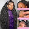 Deep Wave Lace Front Wigs Human Hair Wigs for Black Women 13x4 HD Lace Front Wigs Human Hair Pre Plucked Wet and Wavy Human Hair Wig 13x4 Lace Front Wigs Human Hair 26 Inch 180% Density Black Wig