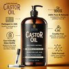 INFINA ESSENTIALS Pure Castor Oil for Hair Growth, Scalp, Skin, Face & Eyelashes - 100% Pure Hexane Free Cold Pressed Castor Oil Glass Bottle - Nourish & Moisturize Hair & Skin - 16 fl oz