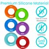 Vive Hand Strengthener Grip Ring (6 Pack) - Forearm Ring Hand Exercisers - Silicone Squeezer Gripper for Muscle Strengthening Training Tool - Arthritis Finger Physical Therapy PT Kit Trainer