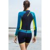 Womens Shorty Wetsuit Long Sleeve 1.5MM Neoprene Back Zip Winter Swimwear Long Sleeve Diving Snorkeling Surfing Swimwear