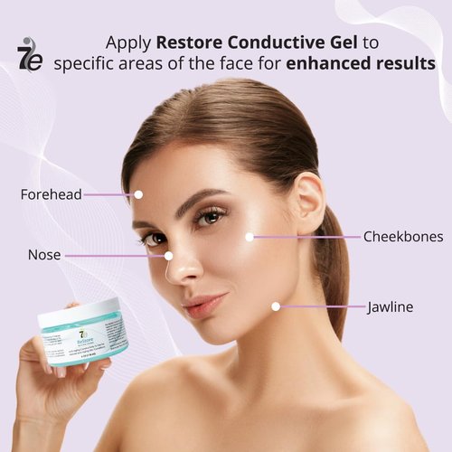 7E Wellness Restore Conductive Gel with Bio-Active Complex - 4oz - Facial Skin Care Products with Green Tea Extract, Hyaluronic Acid, and Collagen Peptides - Anti Aging and Skin Tightening