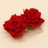 Rose Flowers Hair Barrettes for Women Flower Hair Pins Rose Hair Accessories for Women for Wedding Party Hairstyles Hair Combs Accessories for Women Rose Flower Hair Pin
