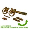 Renovators Supply Manufacturing Door Lock Latch 7 1/4 in. Polished Brass Gate Latch Garage Barn Door Lock with Mounting Hardware