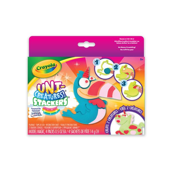 Crayola Uni-Creatures Model Magic Stackers, Unicorn Craft Kit, Gift for Kids, Ages 5, 6, 7, 8