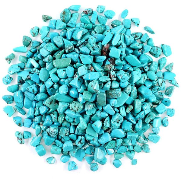 1.1 Lb (500 g) Decorative Quartz Pebbles Irregular Shaped Turquoise Stones Small Tumbled Chip Gravel Crushed Gemstone Pieces Green Crystal for Handicrafts/Home Decoration