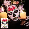 TailaiMei 12 Sheets Day of the Dead Face Skeleton Tattoos/Dia De Los Muertos, Halloween Sugar Skull Costume Makeup Temporary Tattoos for Costume Apparel Party