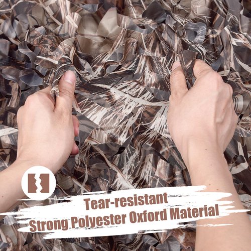 iunio Camo Netting Camouflage Netting, Camo Net Bulk Roll Camouflage Mesh Nets for Hunting Blind Deer Stand Military Party Decorations Sunshade Camping Shooting (6.5ftx4.9ft, Dry Grass Camo)