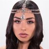 Rumtock Black Teardrop Rhinestones Headchain Crystal Beads Dangle Forehead Chain for Women Girls Wedding Brides