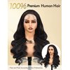 PYH Body Wave Human Hair Wigs for Women 13x4 HD Lace Front Wig 220% Density Pre Plucked Baby Hair Natural Color 18 Inch 195 Gram
