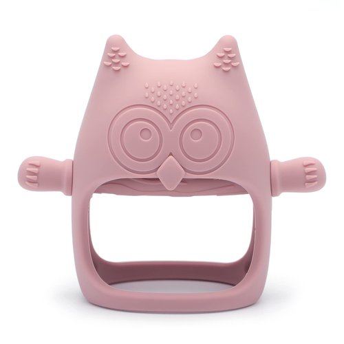 Drop Resistant Silicone Baby Teether Toy for 3+ Month Infants, Baby Chew Toy for Sucking Needs, Hand Pacifier for Breast Feeding Babies, BPA Free (Dusty Lilac)