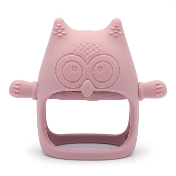 Drop Resistant Silicone Baby Teether Toy for 3+ Month Infants, Baby Chew Toy for Sucking Needs, Hand Pacifier for Breast Feeding Babies, BPA Free (Dusty Lilac)