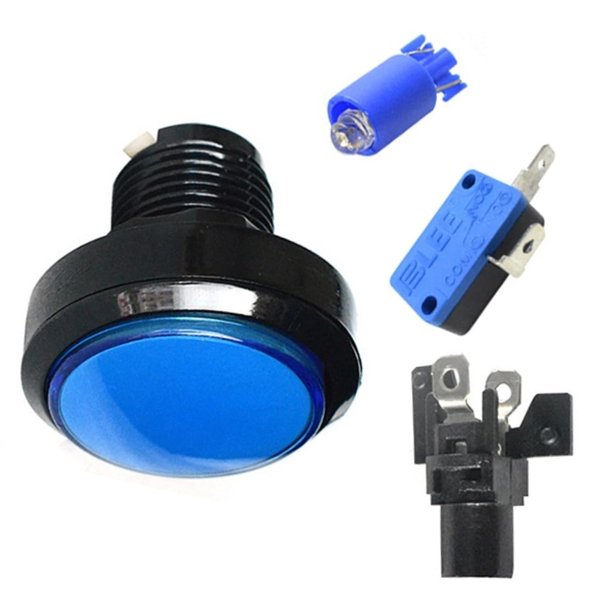 ZEZEFUFU 45MM Arcade LED Lights Push Button DIY Round Push Buttons with Microswitch for Arcade Video Games